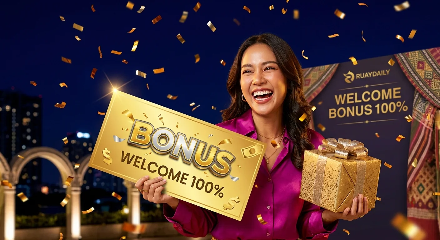 ruaydaily โบนัสต้อนรับ 100% สำหรับสมาชิกใหม่